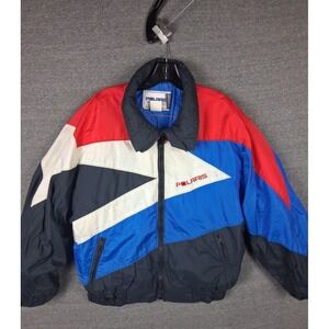 Vintage‎ Polaris Jacket Mens Large Blue Red Full Zip Snowmobile USA Union Made
